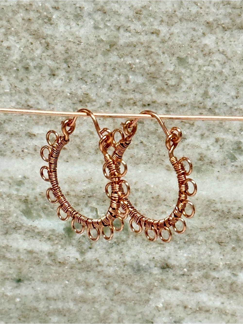 Artisan Multi-Loop Bohemian Copper Hoop Earrings